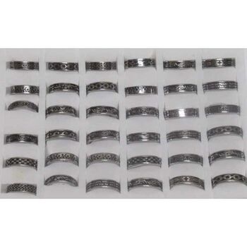 men's steel ring pattern and size mix