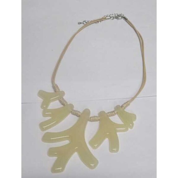 Coral necklace jewelry with beige resin