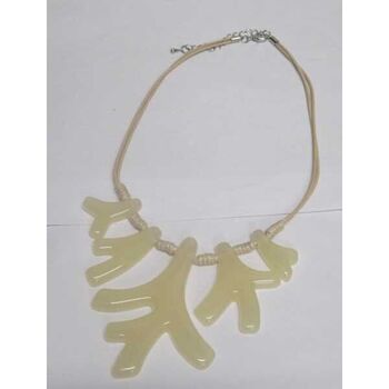 Coral necklace jewelry with beige resin