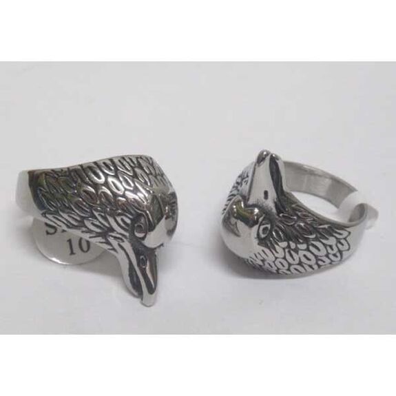 men's steel eagle ring