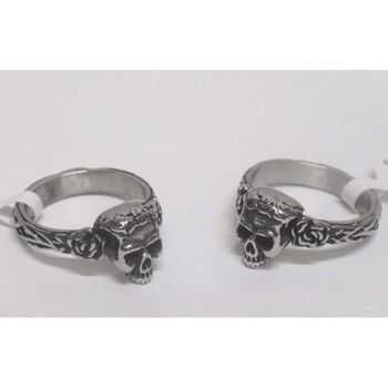 bague alliance tête de mort en acier