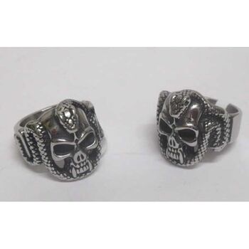 bague homme crane serpent