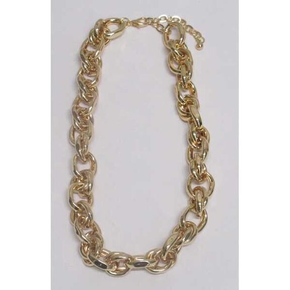 bijoux collier metal mousqueton doré