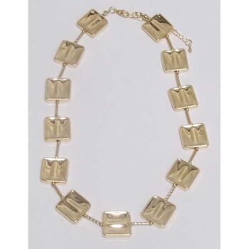 golden rectangular metal necklace