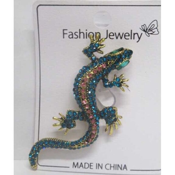 multicolored crystal lizard brooch jewelry