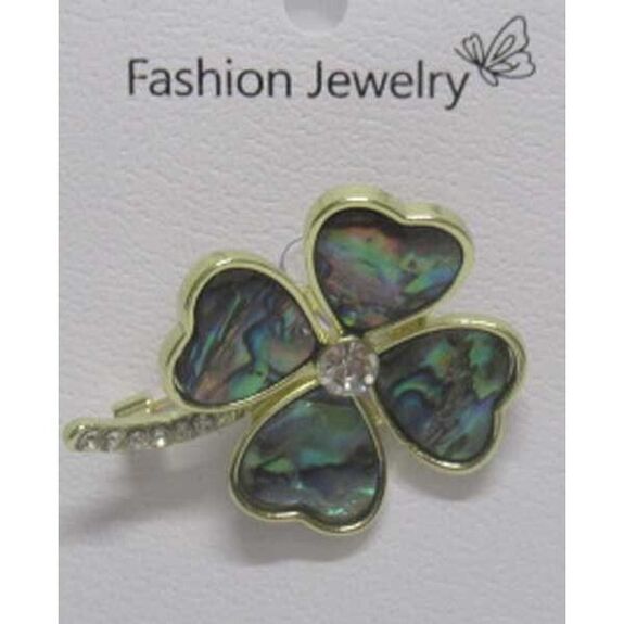 mother-of-pearl clover brooch jewelry