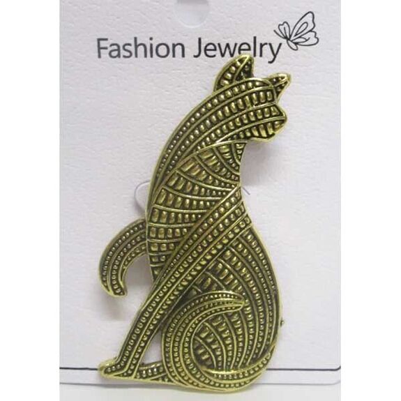 golden Siamese cat jewelry brooch