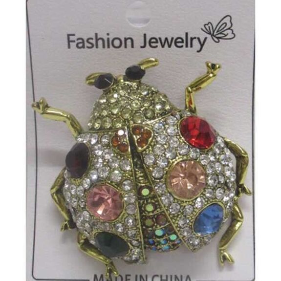 colored ladybug jewelry brooch