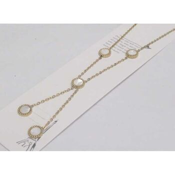 collier cercle nacre pendant en acier