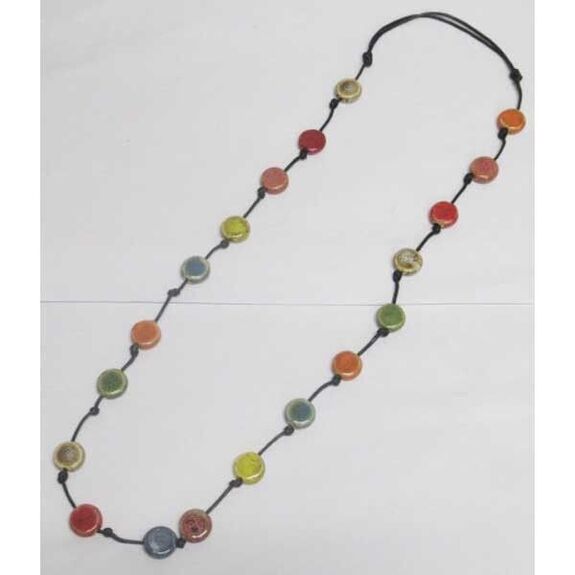 Long colored ceramic pebble jewelry