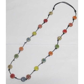 Long colored ceramic pebble jewelry