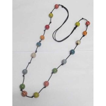 Bijoux sautoir boule à rayure