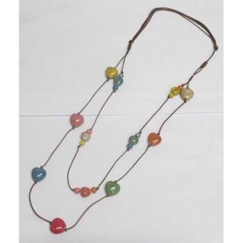 Double heart ceramic necklace jewelry