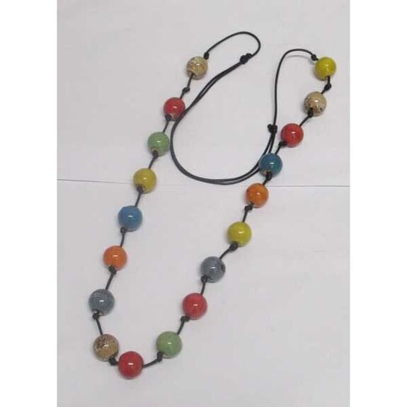Ceramic ball on long necklace