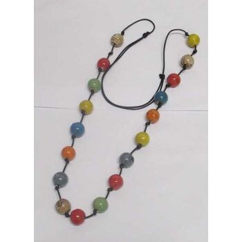 Ceramic ball on long necklace