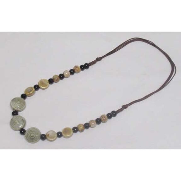 pendentif galets céramique bijoux collier