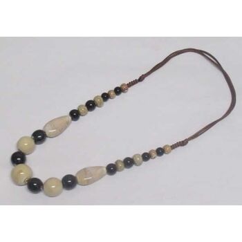 bijoux boule céramique beige noir