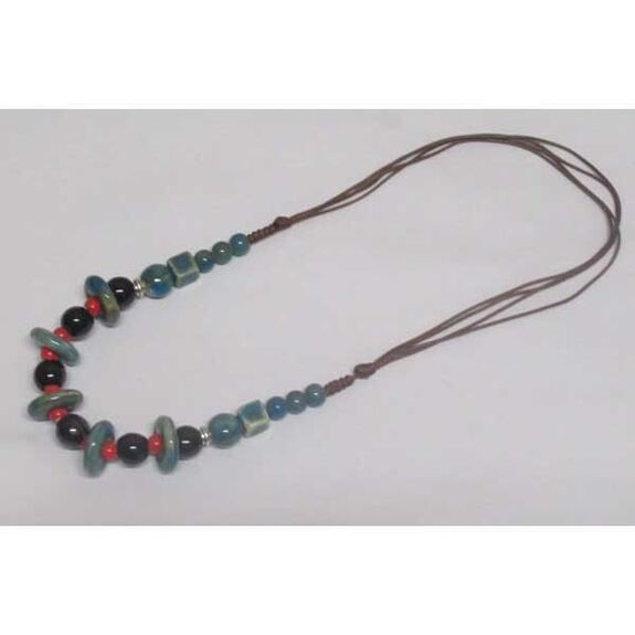 jewelry necklace made of ceramic balls and washers