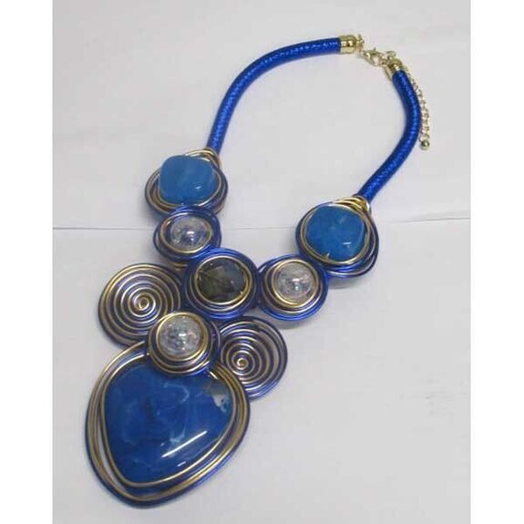 bijoux carnaval en bleu fait main