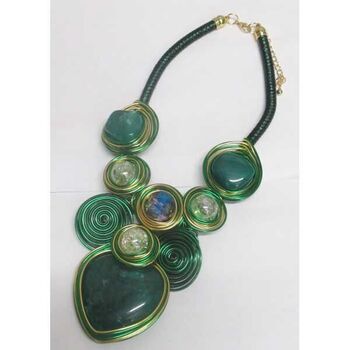 bijoux spirale resine vert soirée