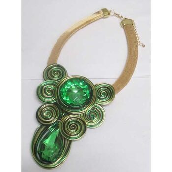 bijoux collier cristal vert XXL
