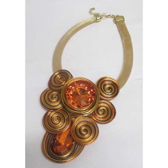 XXL orange crystal jewelry