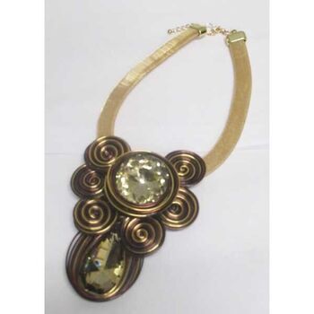 bijoux cristal marron surdimensionné