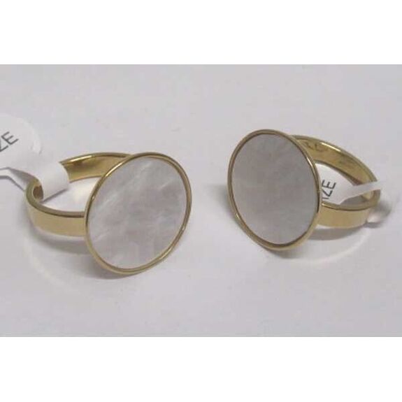 bague femme nacrée en acier