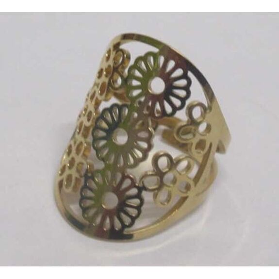 bague fleur en acier