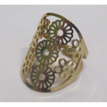steel flower ring