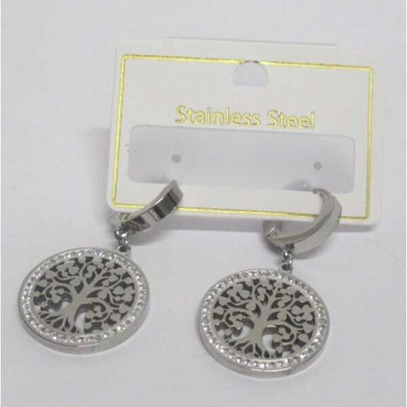 Eileen steel tree of life earring