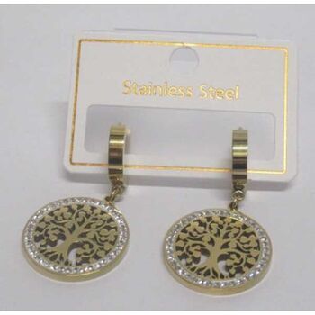 boucle oreille arbre de vie doré  Ayline acier inoxydable