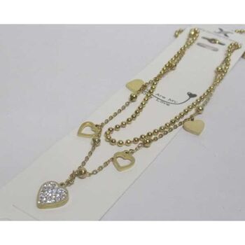 bijoux collier double chaine coeur