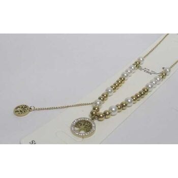 bijoux pendentif arbre de vie boule doree et perle