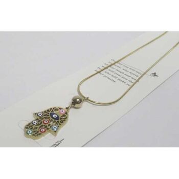 collier main oeil de toutes couleurs acier doré