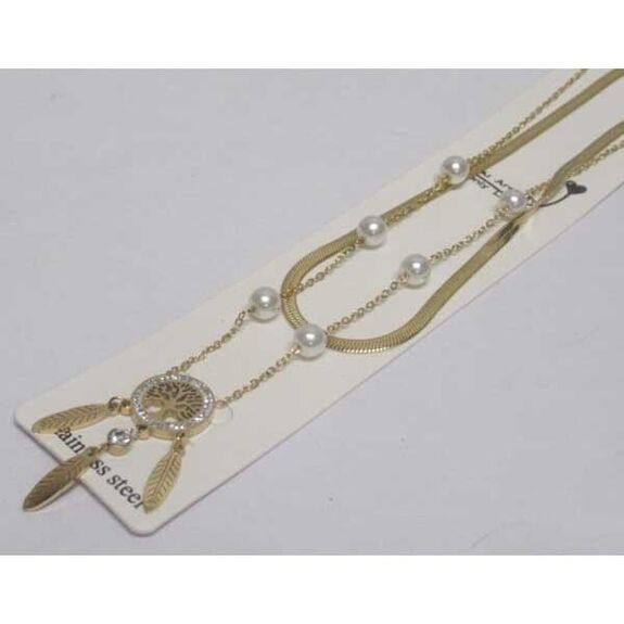double chain tree of life dreamcatcher jewelry in steel