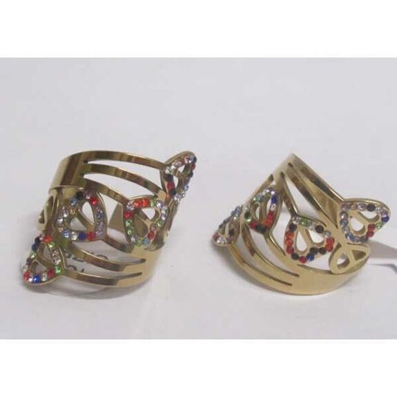 bague coeur enroule de toute couleur en acier