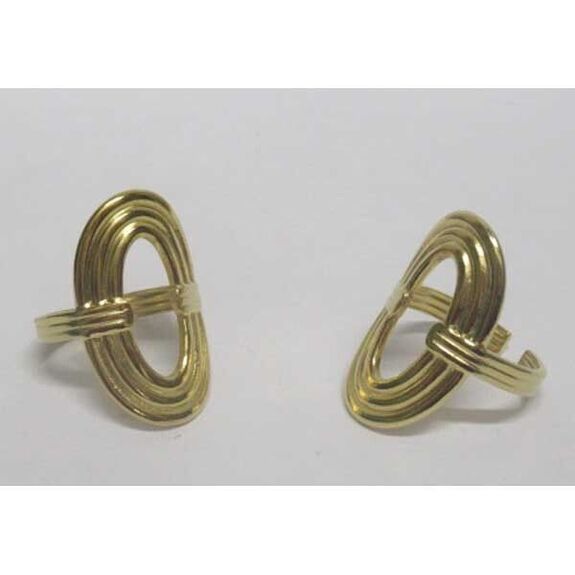 bague bijoux triple cercle allongé en acier