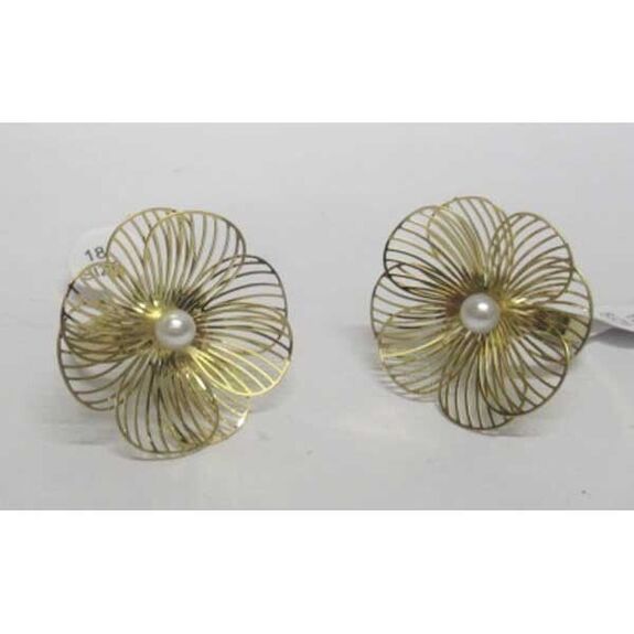 bijoux bague fleur perle en acier