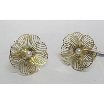 steel pearl flower ring jewelry