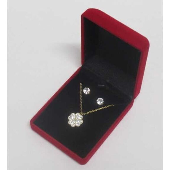jewelery pendant clover golden steel rhinestone