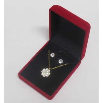 bijoux pendentif trefle acier dore strass
