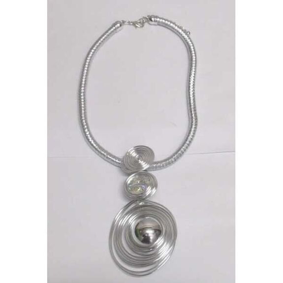silver aluminum swirl ball jewelry