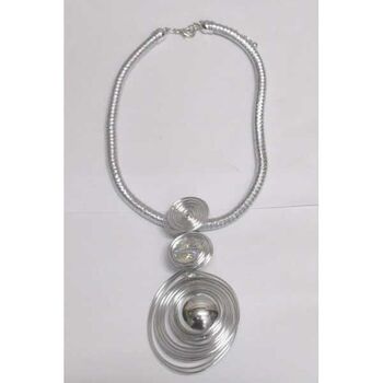 silver aluminum swirl ball jewelry