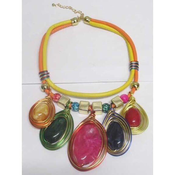 collier double cordon alu spirale de toutes couleurs