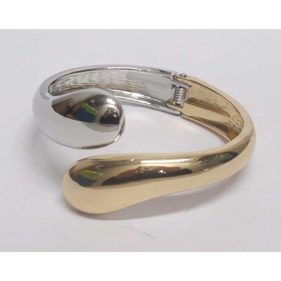 gilded silver drop bangle bracelet