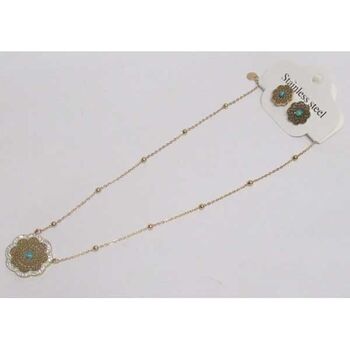 ball and pearl steel necklace jewelry