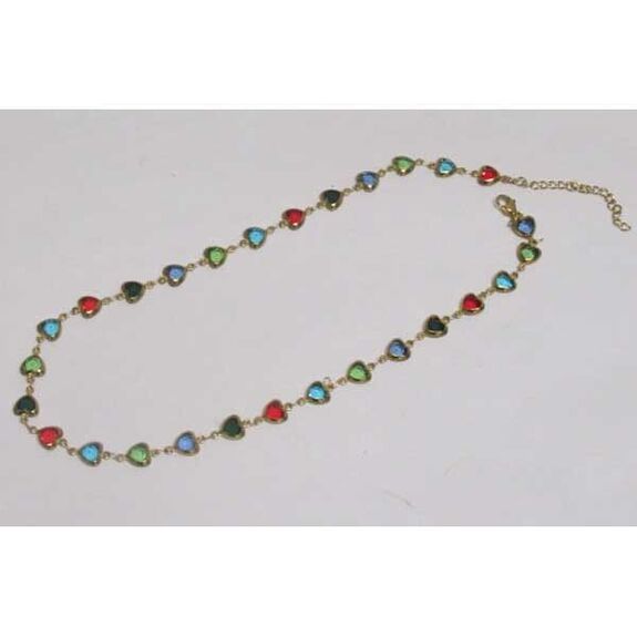 bijoux coeur cristal de toutes couleurs en acier inoxydable