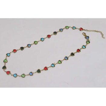 bijoux coeur cristal de toutes couleurs en acier inoxydable