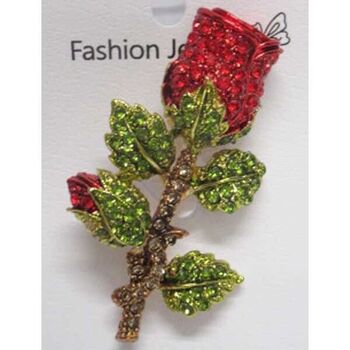 red rose flower brooch jewelry